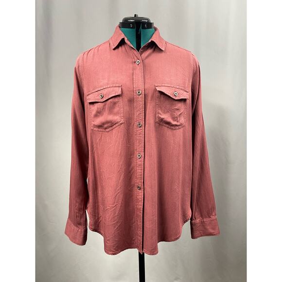 Mudd Tops - MUDD Long Sleeve Button Up Shirt Pockets Size Medium Color Burgandy